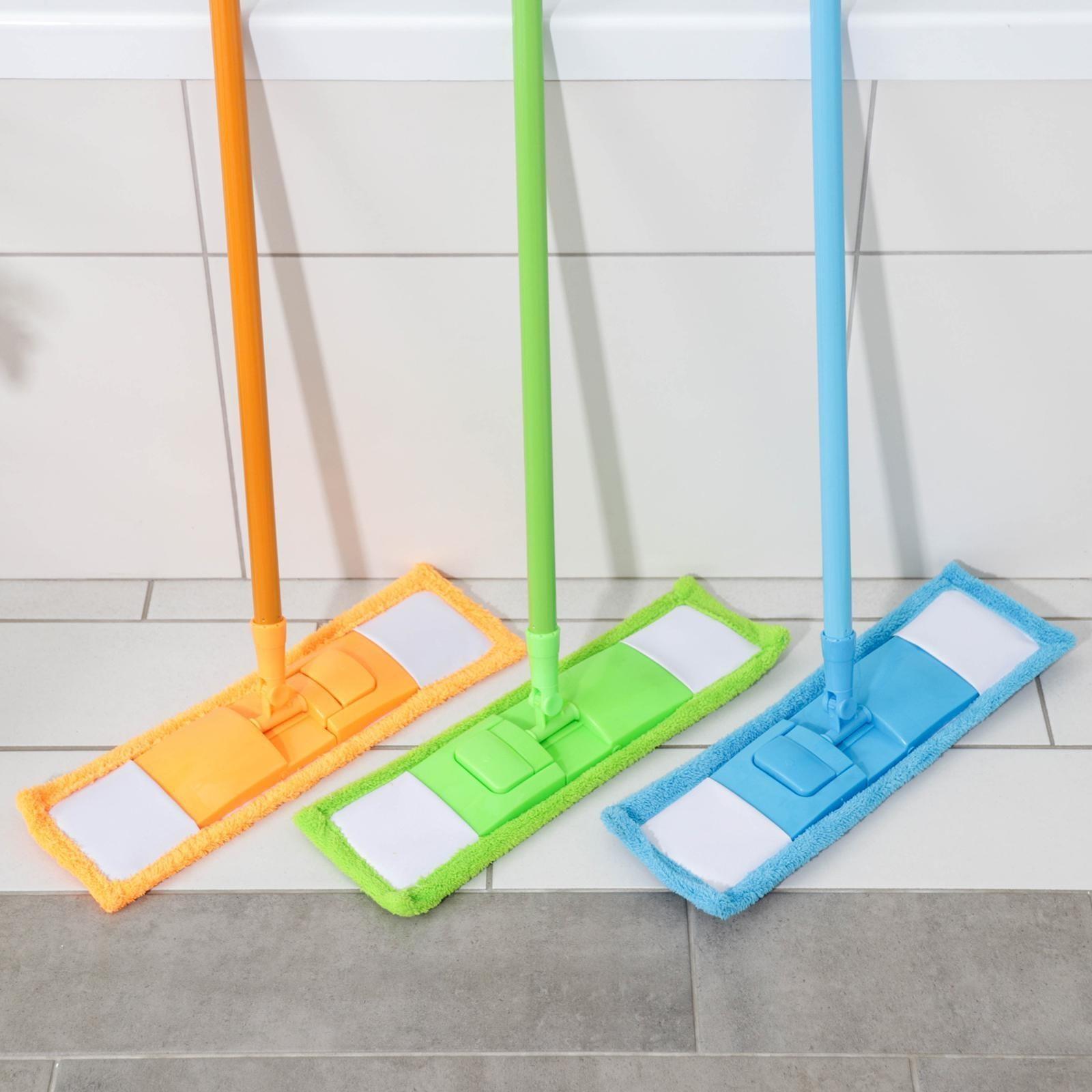 Швабра для мытья пола плоская Доляна, насадка микрофибра 42×12 см, 50 гр, металлическая ручка 119 см, цвет МИКС