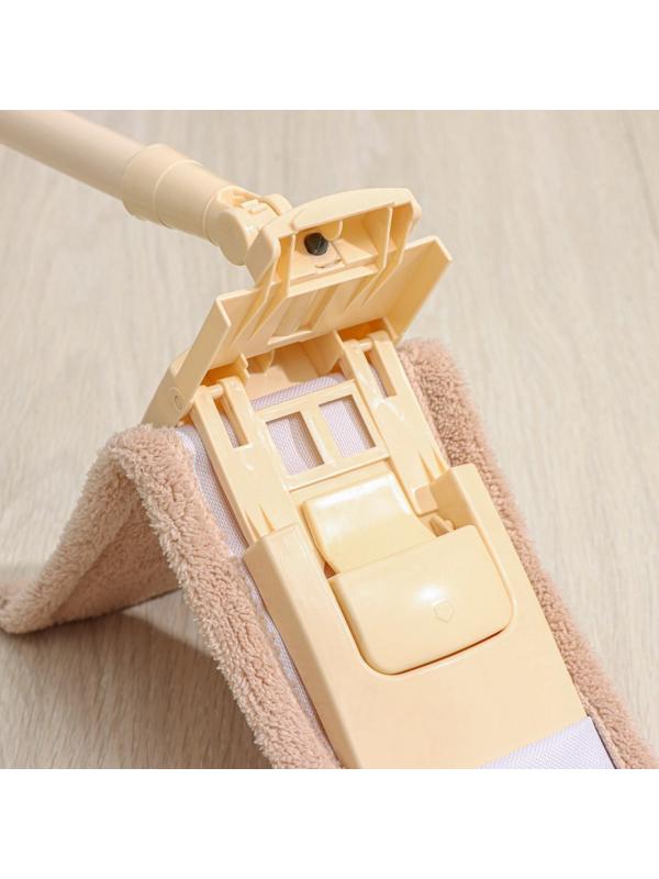 Швабра для мытья пола плоская Доляна, насадка микрофибра 42×12 см, 50 гр, металлическая ручка 119 см, цвет МИКС