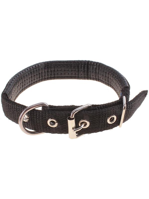 Ошейник «Комфорт» комбинированный, искусственная кожа, чёрный, 45 х 2 см