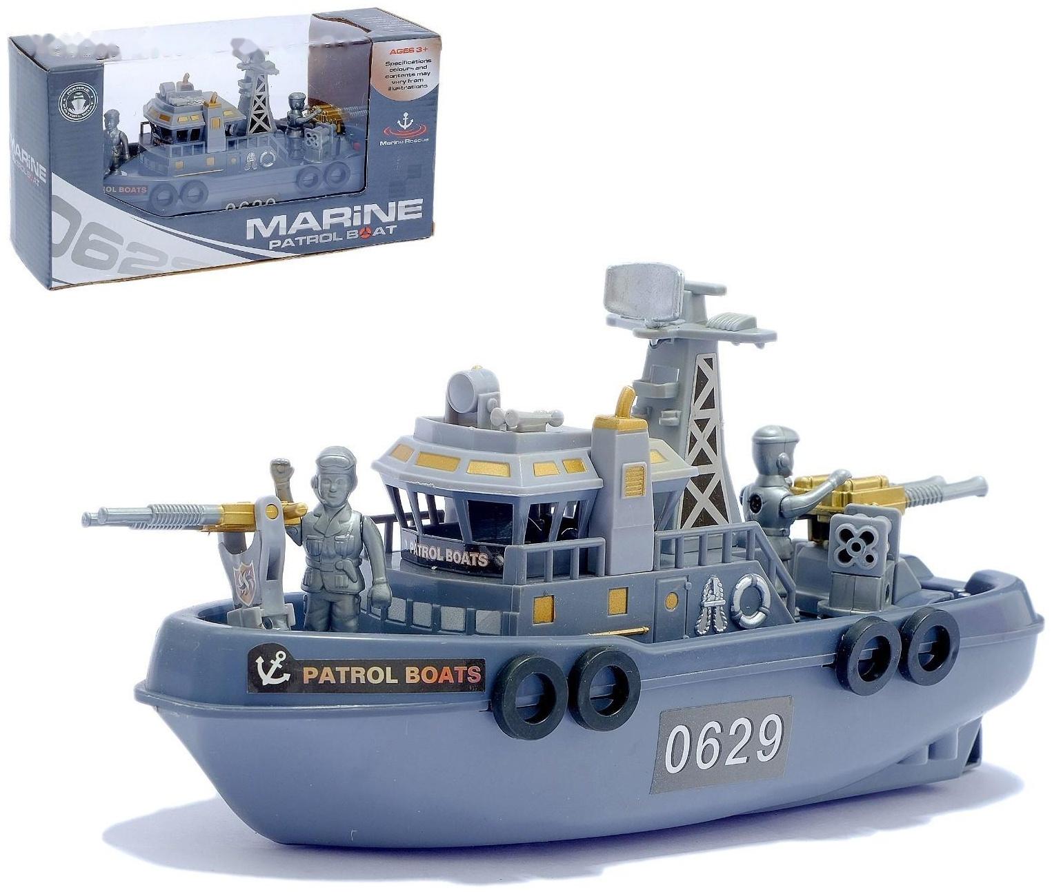 Детский корабль «Морской патруль», работает от батареек, световые и звуковые эффекты