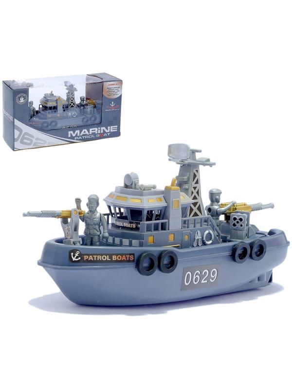 Детский корабль «Морской патруль», работает от батареек, световые и звуковые эффекты