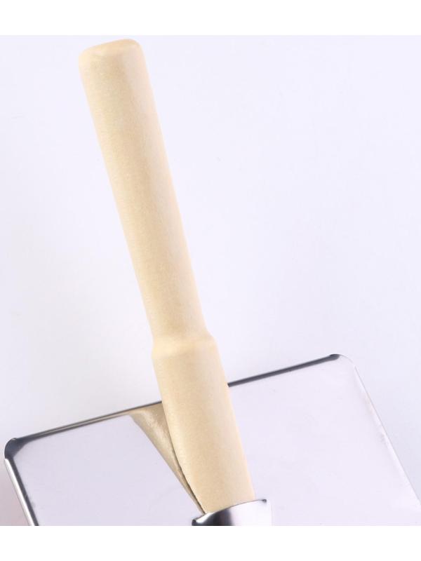 Пуходерка Wood средняя с каплями, деревянная ручка, 9 х 12 см