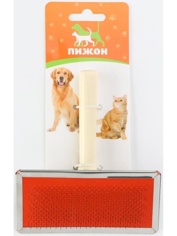 Пуходерка Wood средняя с каплями, деревянная ручка, 9 х 12 см