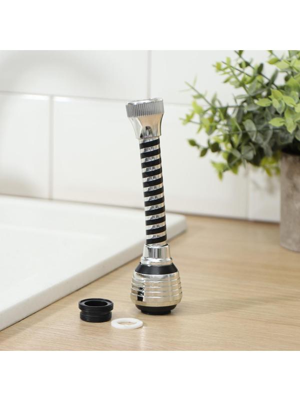 Поворотная насадка на кран «Флекс Фикс», d=1,5 см, с изменяемым углом наклона и интенсивностью струи, с сеткой