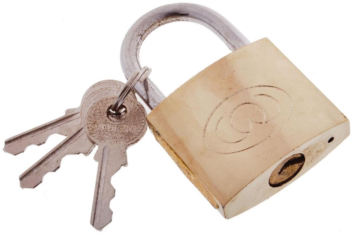 Замок навесной тип 14, 36х60 мм, 3 ключа