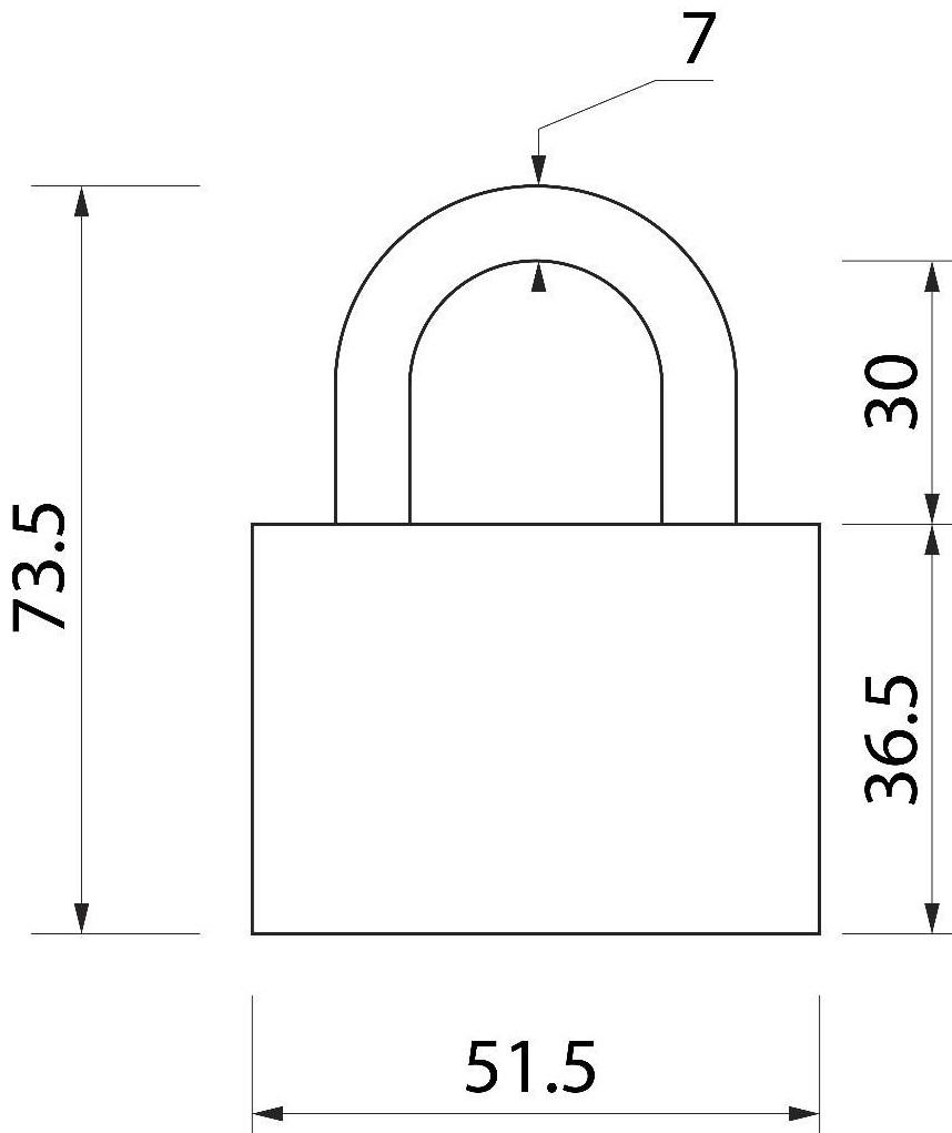 Замок навесной, тип 5, 6х60 мм