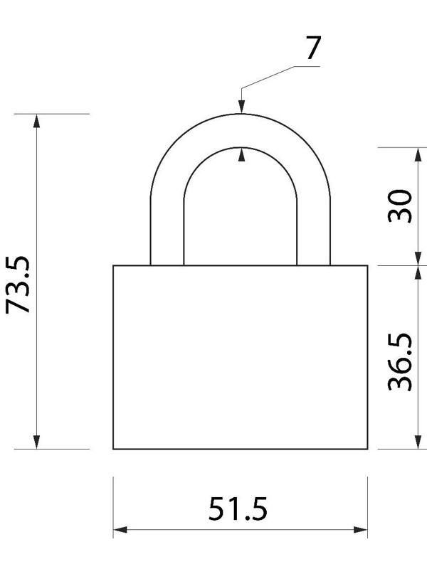 Замок навесной, тип 5, 6х60 мм
