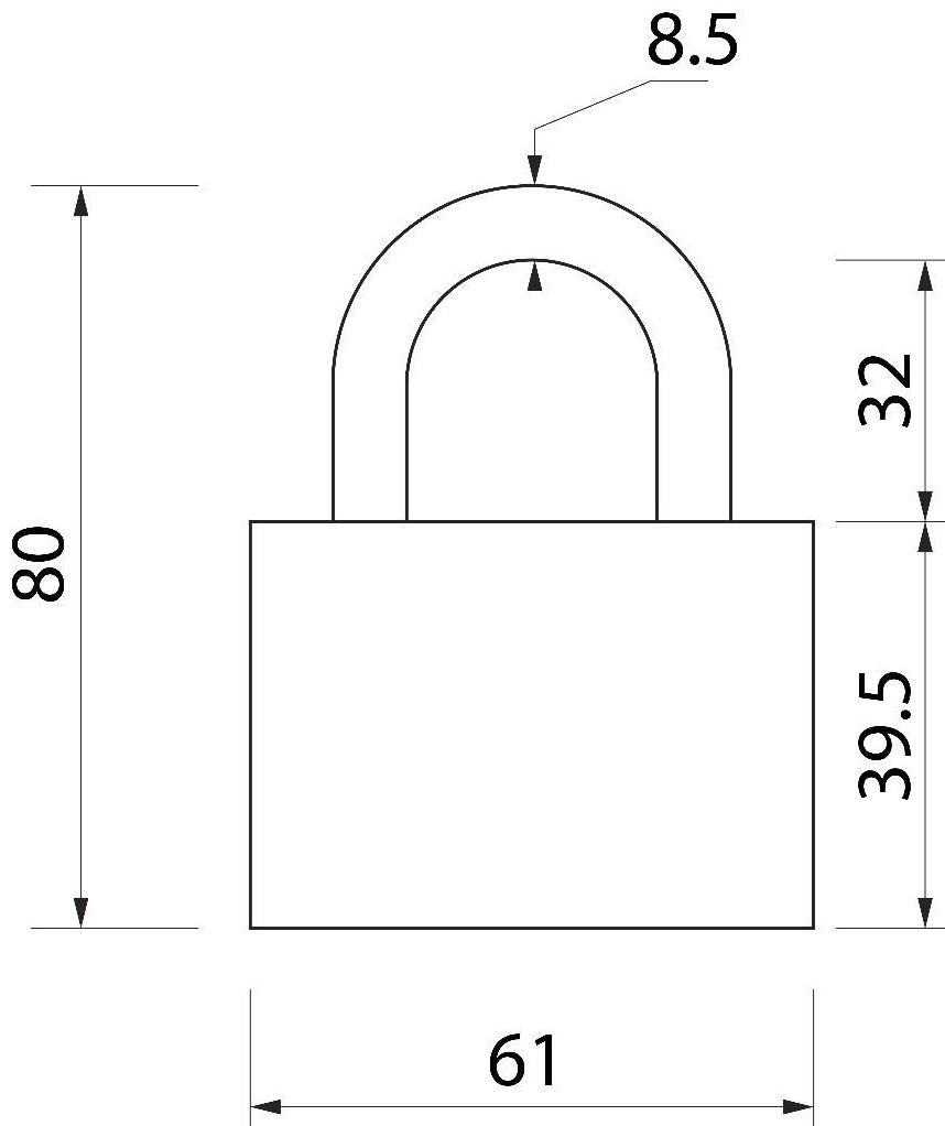 Замок навесной, тип 5, 7х70 мм