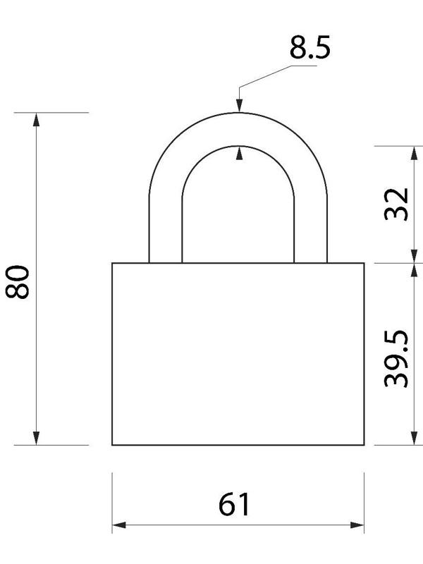 Замок навесной, тип 5, 7х70 мм