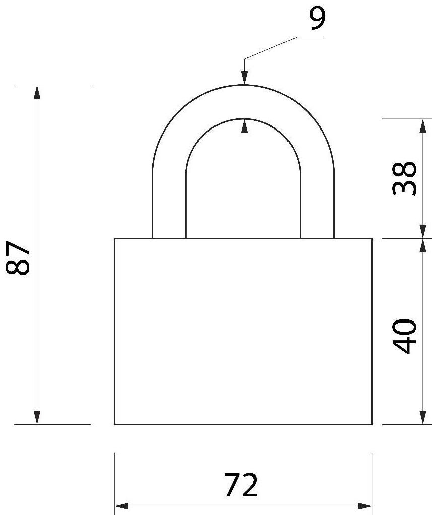 Замок навесной, тип 5, 8х80 мм