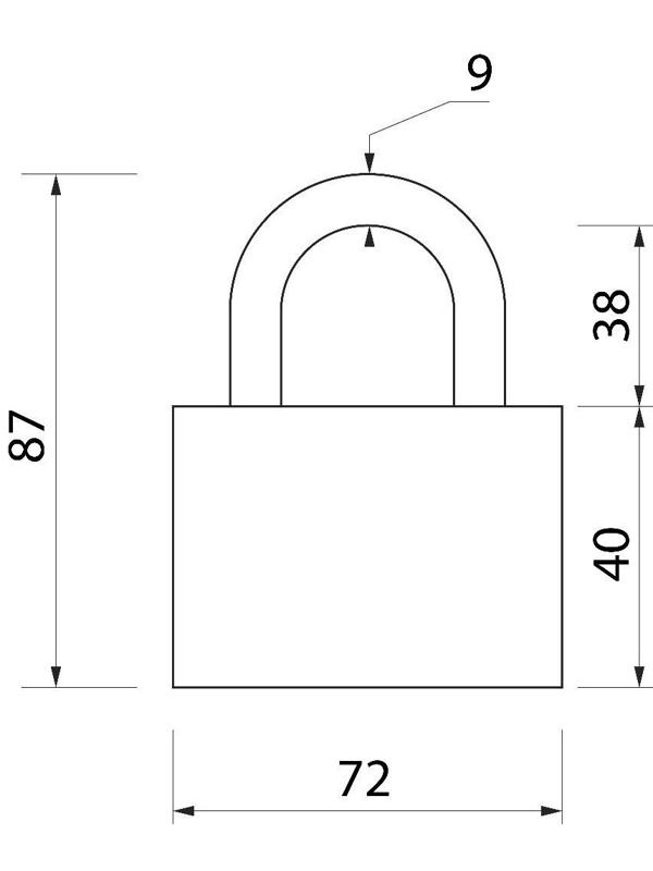 Замок навесной, тип 5, 8х80 мм