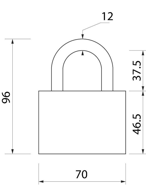 Замок навесной НС01-1, ВС2А, тип 4, 80