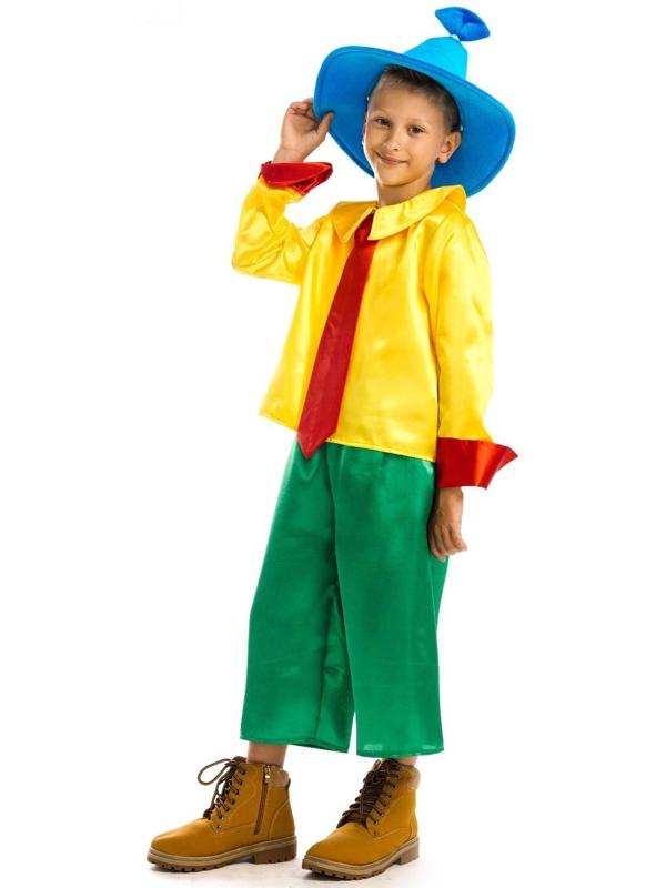 Карнавальный костюм «Незнайка», рубашка, брюки, колпак, р. 34, рост 134 см, 7-9 лет
