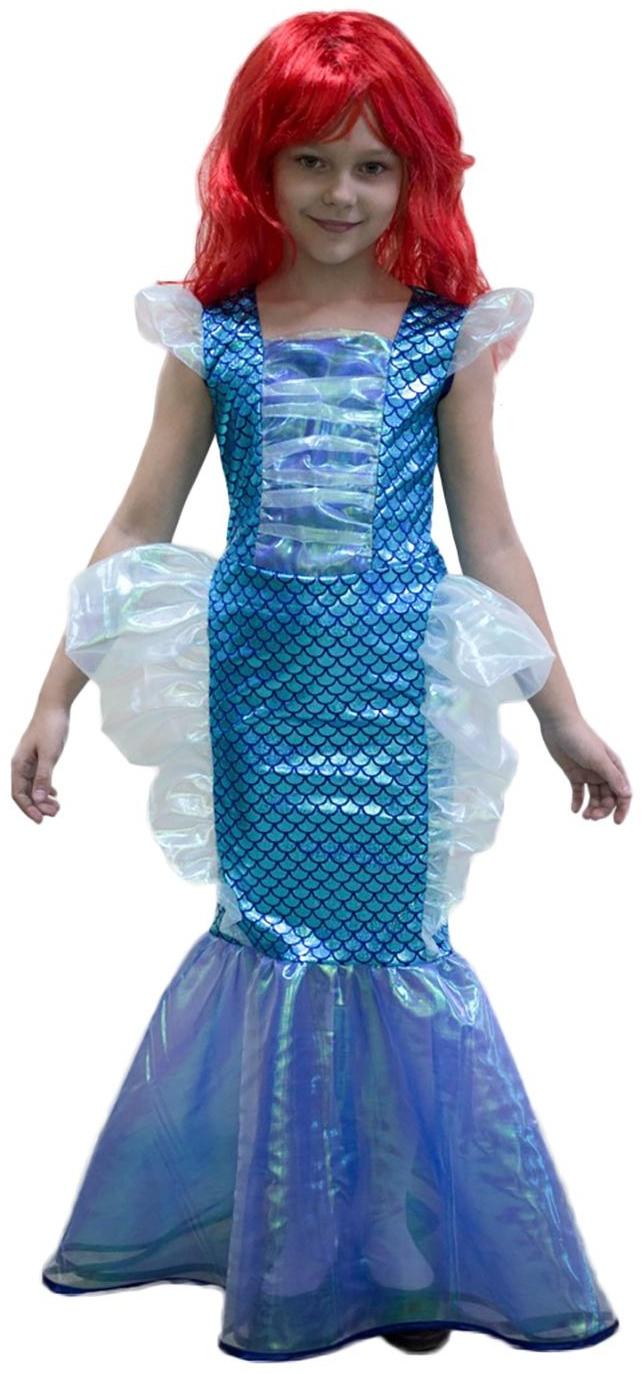 Детский карнавальный костюм «Русалочка», платье, парик, р. 34, рост 134 см