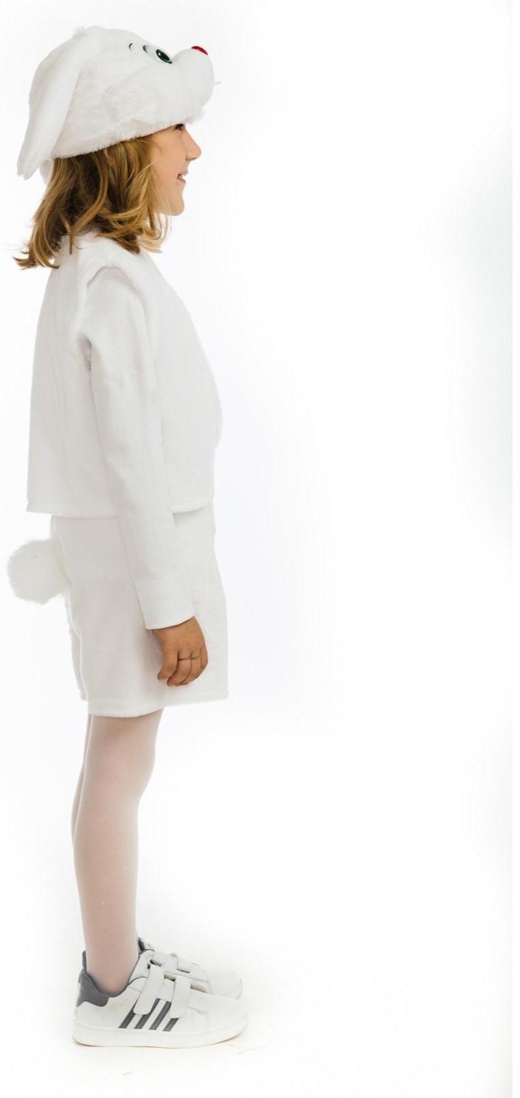 Карнавальный костюм «Зайчик белый», рост 122 см