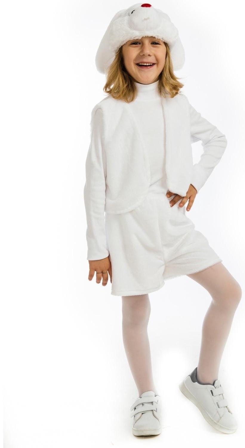 Карнавальный костюм «Зайчик белый», рост 122 см