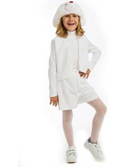 Карнавальный костюм «Зайчик белый», рост 122 см