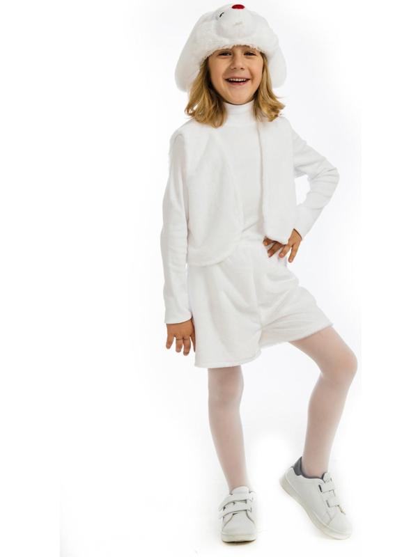 Карнавальный костюм «Зайчик белый», рост 122 см