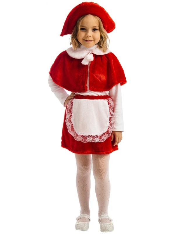 Карнавальный костюм «Красная шапочка», пелерина, юбка, шапочка, рост 122 см