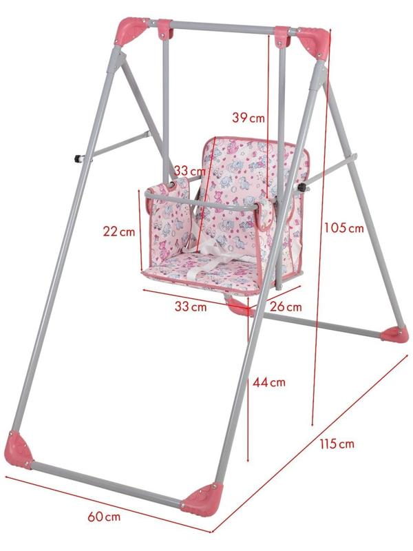 Качели детские напольные «Чарли», цвет розовый