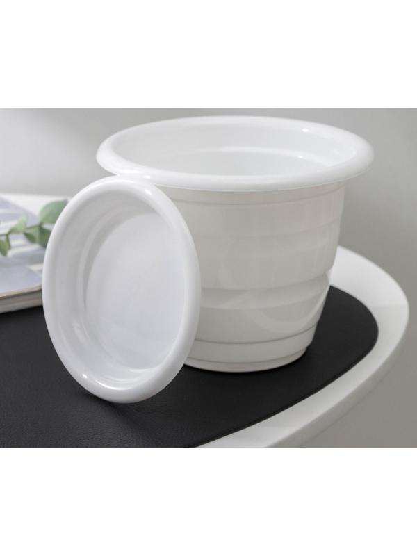 Горшок с поддоном «Виола», 1 л, цвет белый