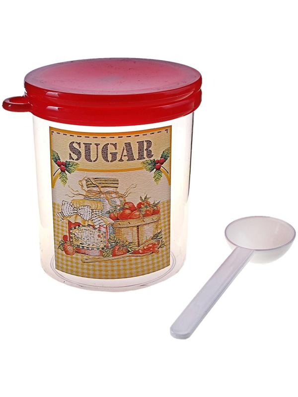 Ёмкость для сыпучих продуктов, «Ассорти. Сахар», 700 мл, с ложкой и крышкой, цвет МИКС