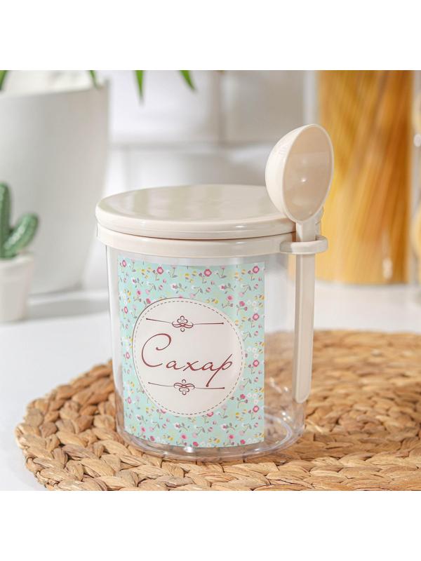 Ёмкость для сыпучих продуктов, «Ассорти. Сахар», 700 мл, с ложкой и крышкой, цвет МИКС