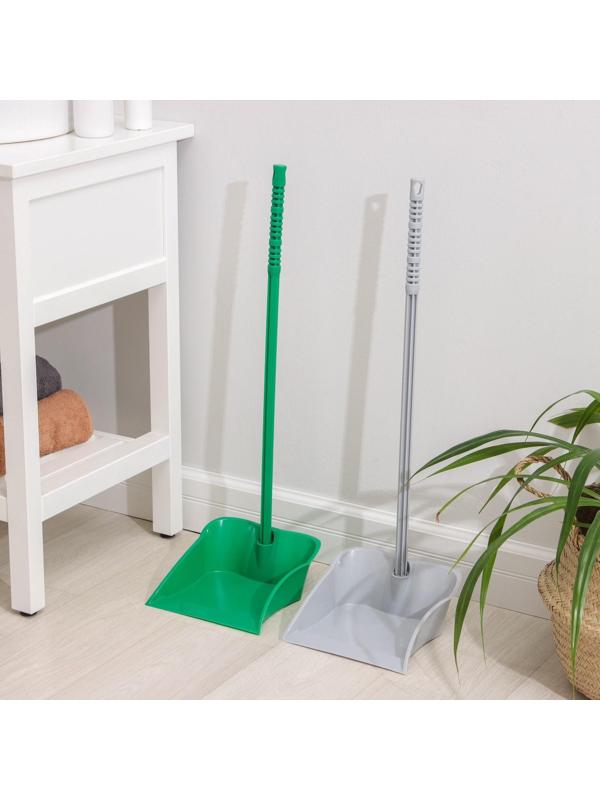 Совок для мусора с черенком, цвет МИКС