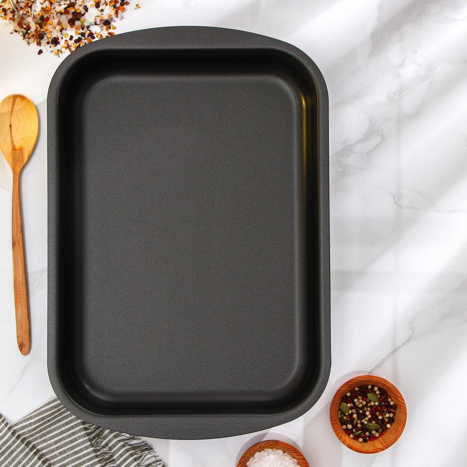 Противень Discovery, 39,5×27×6,5 см, антипригарное покрытие, цвет серый