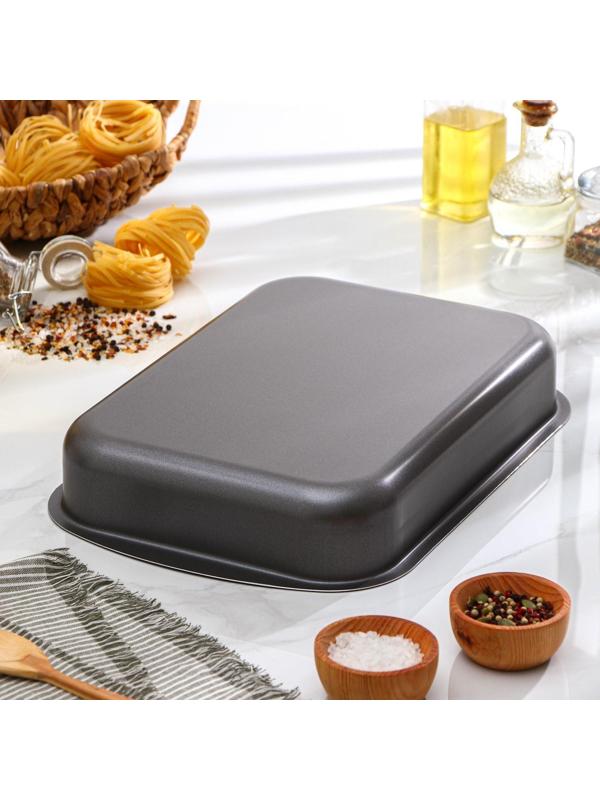 Противень Discovery, 39,5×27×6,5 см, антипригарное покрытие, цвет серый