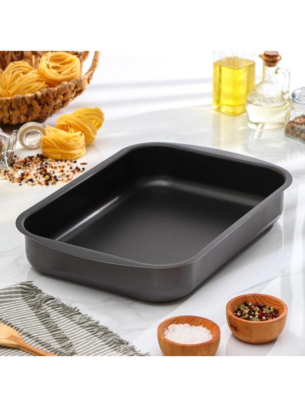 Противень Discovery, 39,5×27×6,5 см, антипригарное покрытие, цвет серый