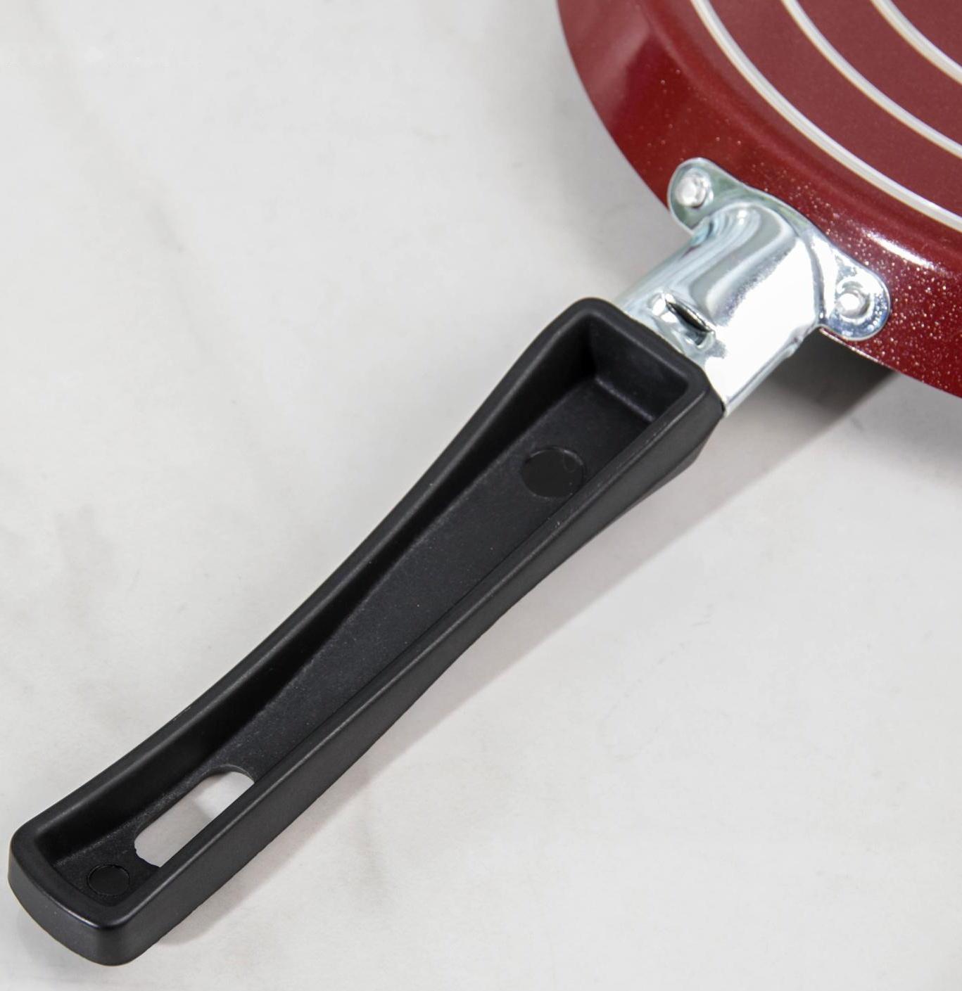 Сковорода блинная «Эксперт», d=22 см, пластиковая ручка, антипригарное покрытие, цвет бордовый