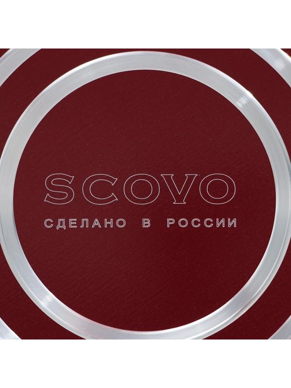Сковорода блинная «Эксперт», d=22 см, пластиковая ручка, антипригарное покрытие, цвет бордовый