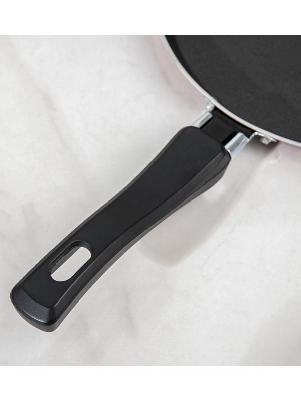 Сковорода блинная «Эксперт», d=22 см, пластиковая ручка, антипригарное покрытие, цвет бордовый