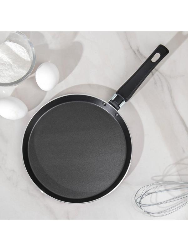 Сковорода блинная «Эксперт», d=22 см, пластиковая ручка, антипригарное покрытие, цвет бордовый