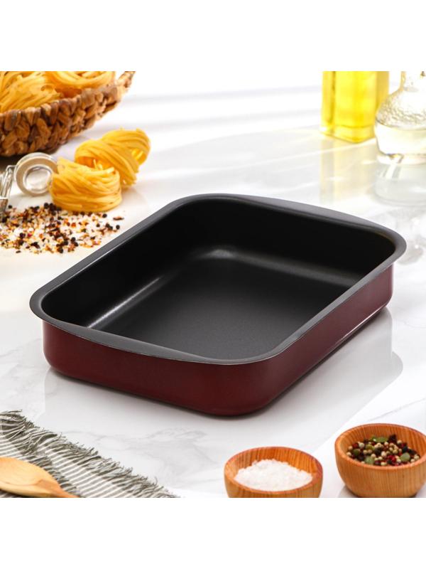 Противень «Эксперт», 34×24×6 см, антипригарное покрытие, цвет бордовый