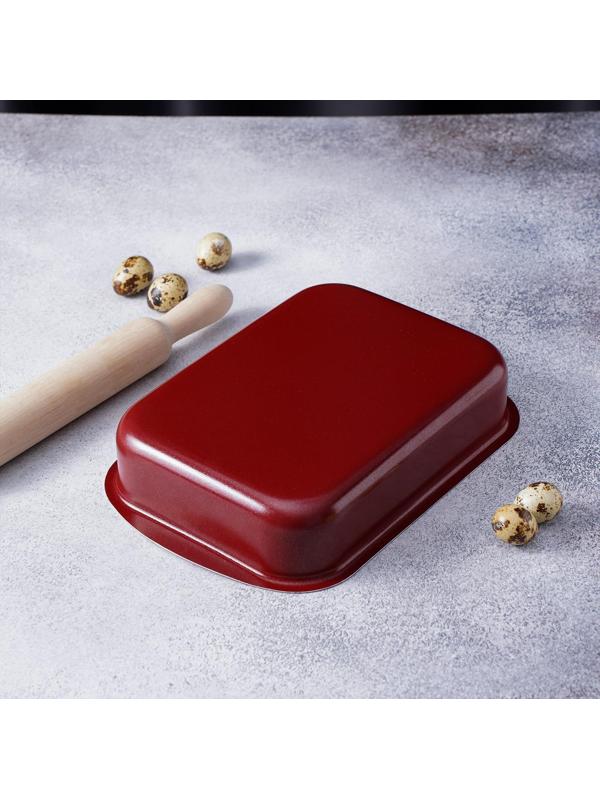 Набор противней «Эксперт», 3 предмета: 28,5×20 см, 34×24 см, 39,5×27 см, антипригарное покрытие, цвет бордовый