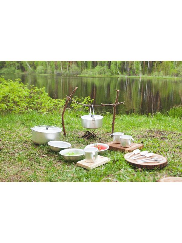 Набор походный в рюкзаке, 15 предметов, алюминиевые крышки