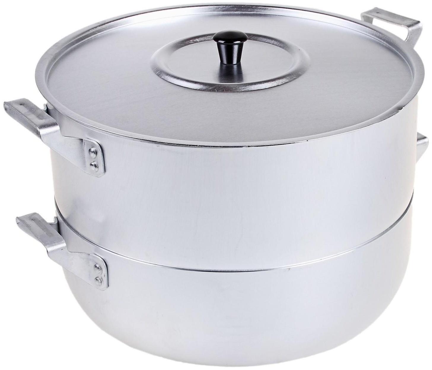 Мантоварка, 4,5 л, металлическая крышка, цвет хромированный