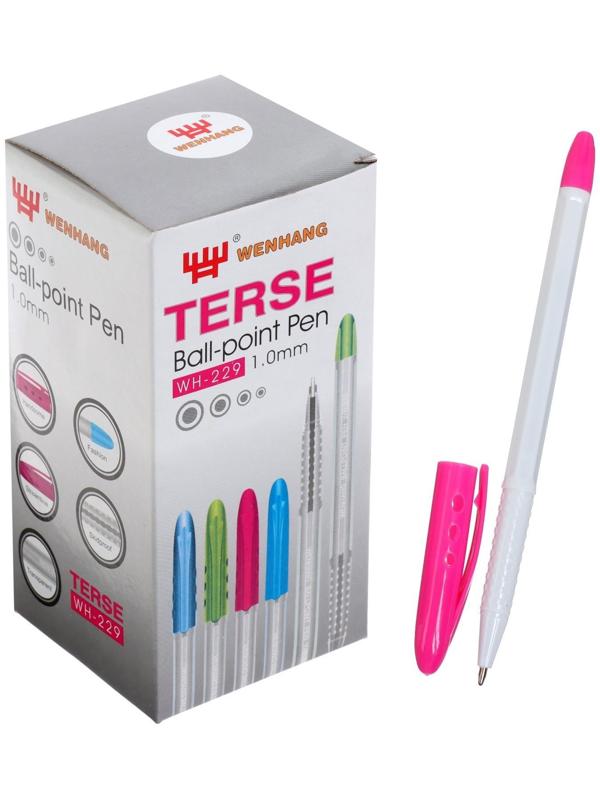 Ручка шариковая WH-229, 1.0 мм, стержень синий, с цветным колпачком