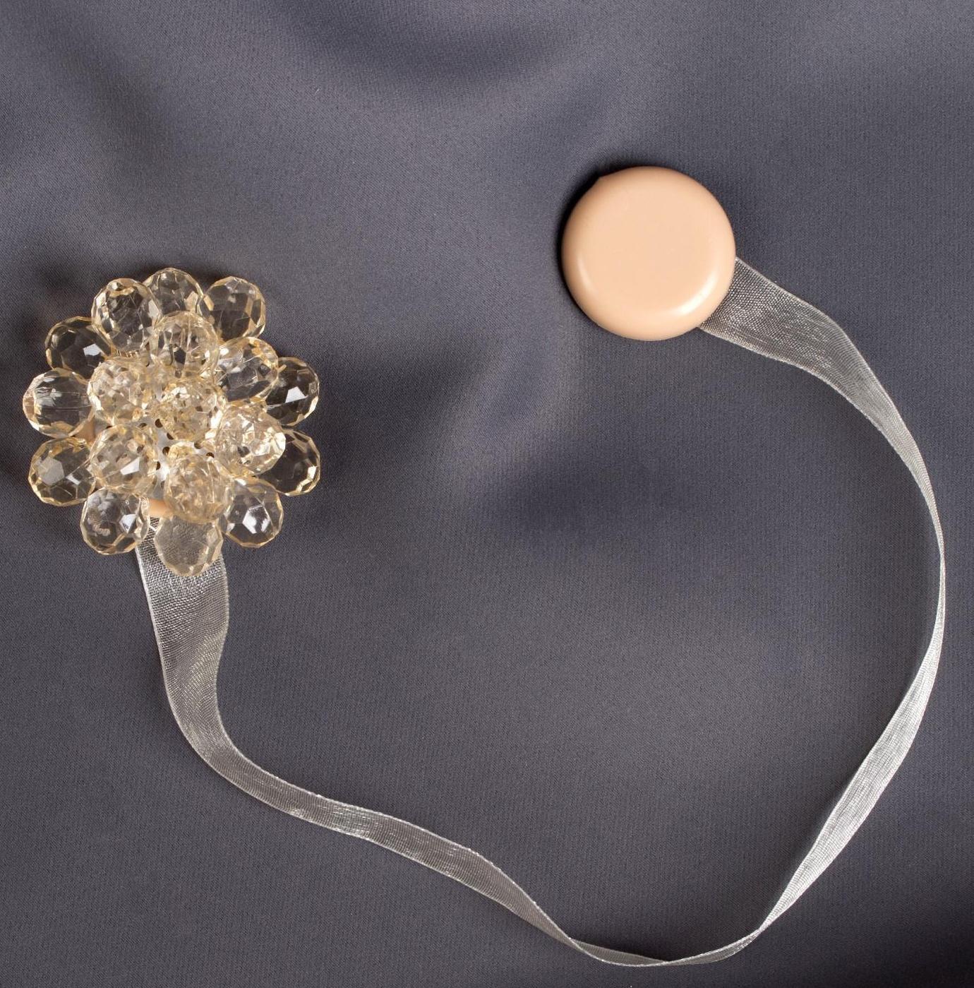 Подхват для штор «Гроздь», d = 4,5 см, цвет бежевый