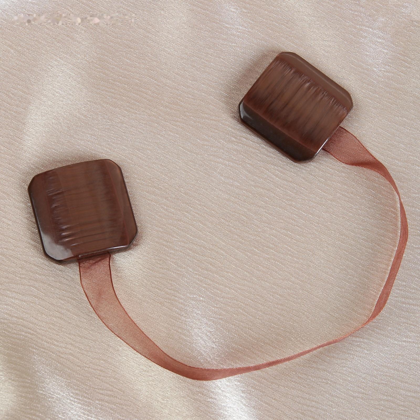 Подхват для штор «Квадрат», 4 × 4 см, цвет кофейный