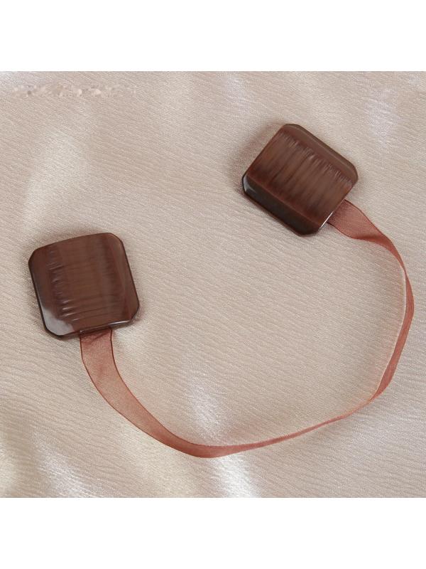 Подхват для штор «Квадрат», 4 × 4 см, цвет кофейный