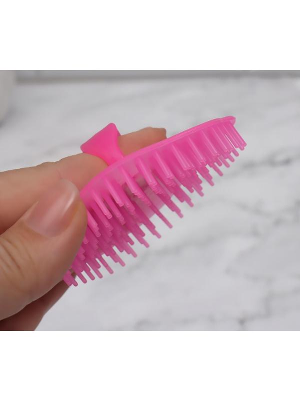 Щётка-массажёр для мытья головы, 7,5 × 7,5 × 3,5 см, фасовка 12 шт, цвет МИКС