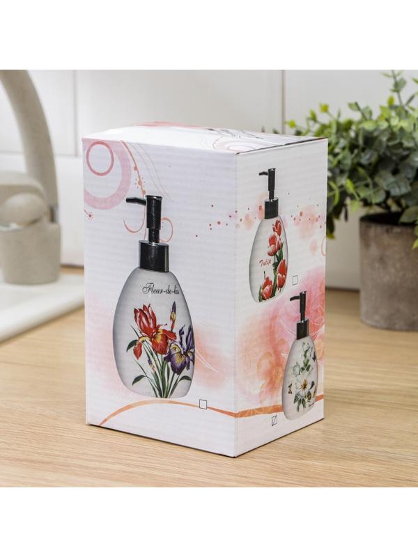 Дозатор для моющего средства с подставкой для губки 350 мл «Гербарий», МИКС