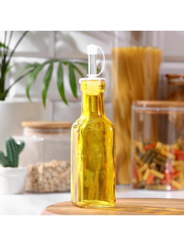 Бутыль стеклянная для соусов и масла Доляна «Галерея», 200 мл, h=19 см, цвет МИКС