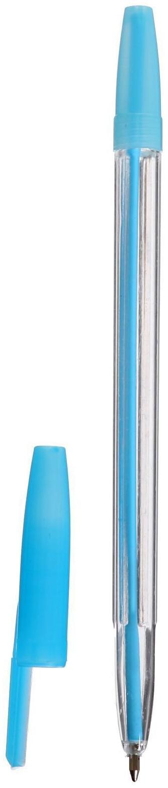 Набор ручек шариковых, 6 цветов, корпус прозрачный с цветными колпачками