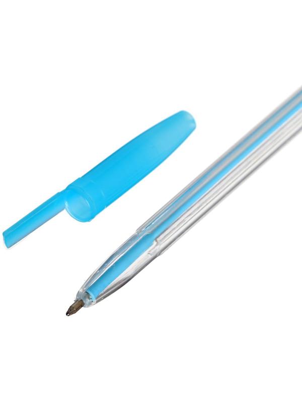 Набор ручек шариковых, 6 цветов, корпус прозрачный с цветными колпачками