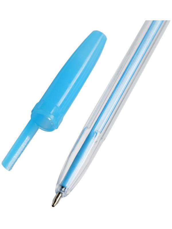 Набор ручек шариковых, 6 цветов, корпус прозрачный с цветными колпачками