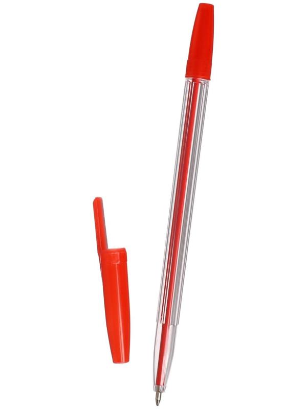 Набор ручек шариковых, 6 цветов, корпус прозрачный с цветными колпачками